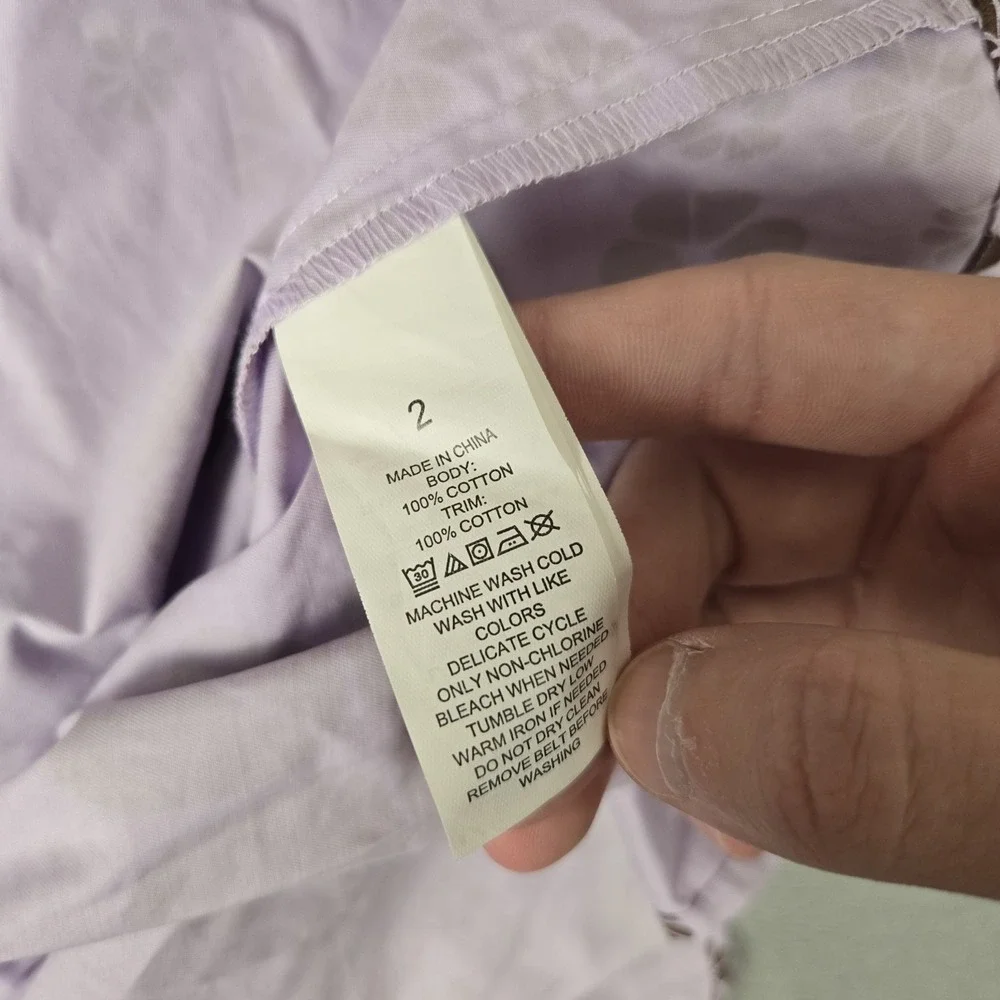 Kate Spade‎ Dress Womens 2 Lilac Floral Belted Purple Zip Up *READ